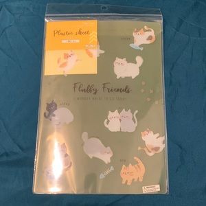 Fluffy friends (cats) plastic sheet pencil board